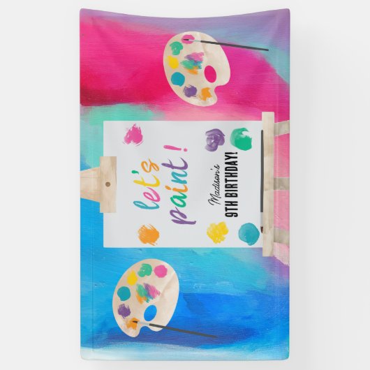 アート絵を描のクラフトアーティスト絵を描の誕生日テーマ 横断幕 (縦)