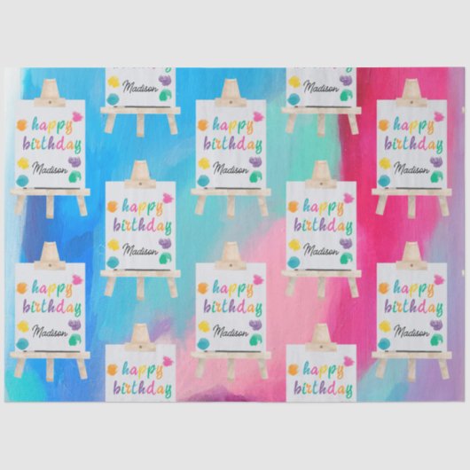 アート絵を描のクラフトアーティスト絵を描の誕生日テーマ 薄葉紙 (正面)