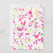 アート絵を描のパーティーピンクと紫 招待状 (裏面)