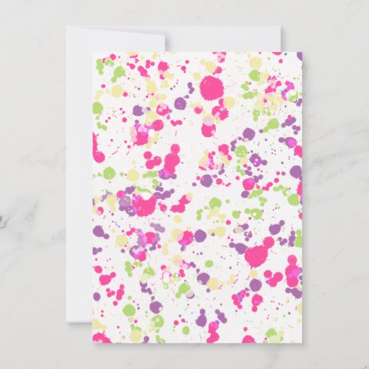 アート絵を描のパーティーピンクと紫 招待状 (裏面)