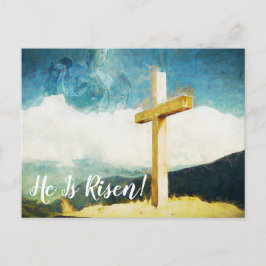 アート絵を描の十字架で彼は生まれハッピーイースター シーズンポストカード