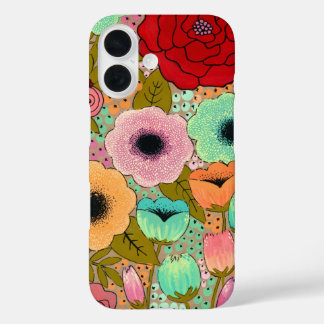 アート絵を描の花りんご iPhone 16ケース