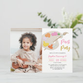 アート絵を描の誕生日パーティフォト招待状 招待状 (スタンド正面)