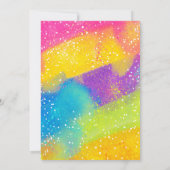 アート絵を描の誕生日パーティーへの招待、レインボー 招待状 (裏面)