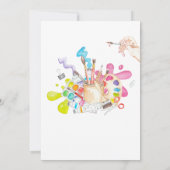 アート絵を描の誕生日パーティーへの招待 招待状 (裏面)