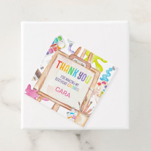 アート絵を描の誕生日パーティースクエアメッセージカード フェイバータグ (インサイチュ)