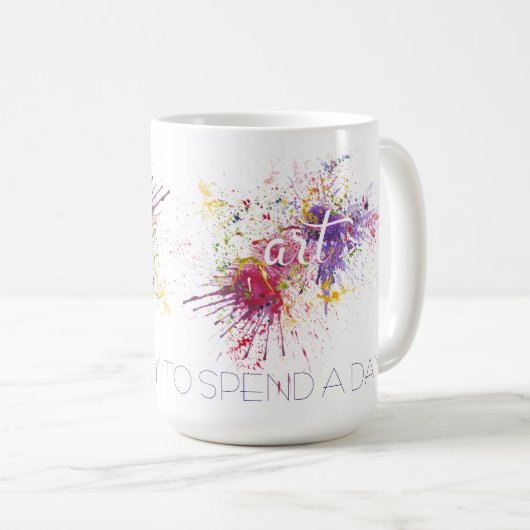 アート絵を描やヘッター素晴らし、1日の過ごす方法 コーヒーマグカップ (正面右)