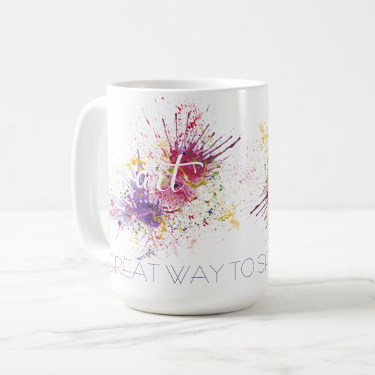 アート絵を描やヘッター素晴らし、1日の過ごす方法 コーヒーマグカップ (正面左)