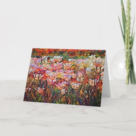 アート絵を描チューリップガーデンノートカード カード (正面)