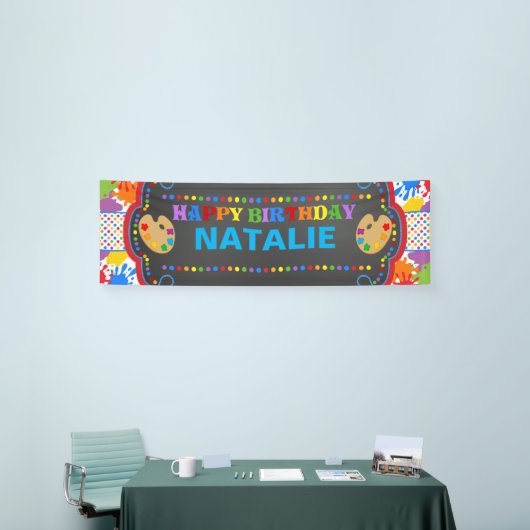 アート絵を描ハッピーバースデーバパーソナライズされたナー 横断幕 (トレードショー)