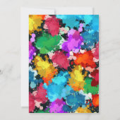 アート絵を描バースデーパーティブラック 招待状 (裏面)