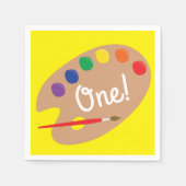 アート絵を描パレットかわいい子どもの誕生日パーティー スタンダードカクテルナプキン (正面)