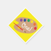 アート絵を描パレットかわいい子どもの誕生日パーティー スタンダードカクテルナプキン (角)