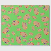 アート絵を描パレットかわいい子どもの誕生日パーティー ラッピングペーパー (フラット)