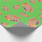アート絵を描パレットかわいい子どもの誕生日パーティー ラッピングペーパー (角)