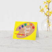 アート絵を描パレットかわいい誕生日パーティー カード (黄色い花)