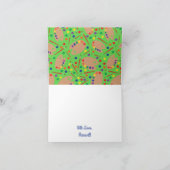 アート絵を描パレットかわいい誕生日パーティー カード (内部)