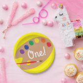 アート絵を描パレットかわいい誕生日パーティー ペーパープレート (パーティー)