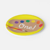 アート絵を描パレットかわいい誕生日パーティー ペーパープレート (アングル)