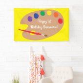 アート絵を描パレットかわいい誕生日パーティー 横断幕 (インサイチュ)