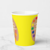 アート絵を描パレットかわいい1歳の誕生日パーティーキッズ 紙コップ (左)