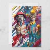 アート絵を描パーティーとスー絵を描プの芸術品を気取ったお祝い 招待状 (裏面)