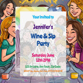 アート絵を描パーティーとSIP10代の若者お祝い 招待状