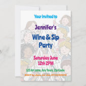 アート絵を描パーティーとSIP10代の若者お祝い 招待状 (正面)