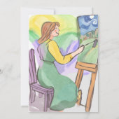 アート絵を描パーティーとSIP10代の若者お祝い 招待状 (裏面)