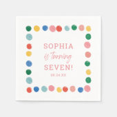 アート絵を描パーティーガール絵を描ズ誕生日 スタンダードカクテルナプキン (正面)