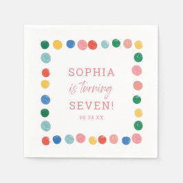 アート絵を描パーティーガール絵を描ズ誕生日 スタンダードカクテルナプキン