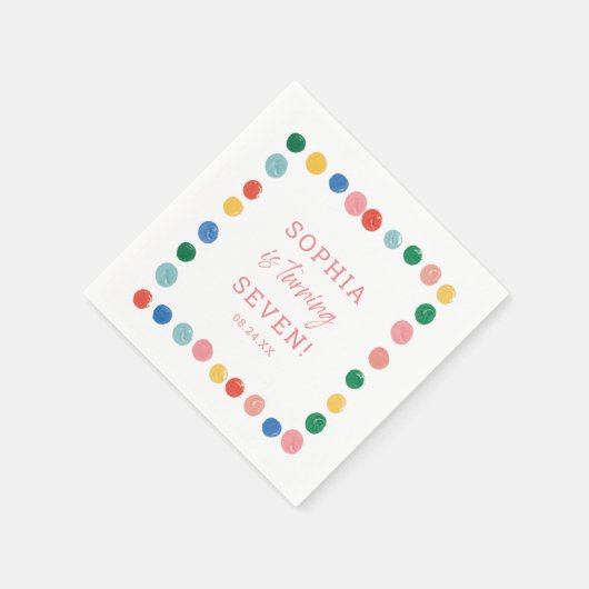 アート絵を描パーティーガール絵を描ズ誕生日 スタンダードカクテルナプキン (角)