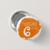 アート絵を描パーティーダブオレンジの名前の年齢ボタン 缶バッジ (正面&裏面)