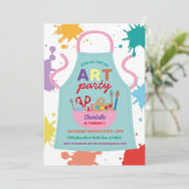 アート絵を描パーティー工芸スケッチ絵を描エプン 招待状 (スタンド正面)