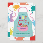 アート絵を描パーティー工芸スケッチ絵を描エプン 招待状 (正面/裏面)