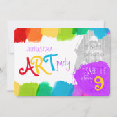 アート絵を描パーティー第9回バースデーパーティー招待状 招待状 (正面)
