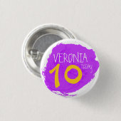 アート絵を描パーティー紫名10th birthday button 缶バッジ (正面&裏面)