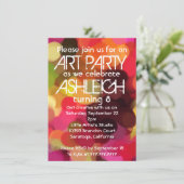 アート絵を描パーティー誕生会 招待状 (スタンド正面)