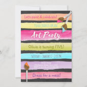 アート絵を描パーティー誕生日の招待状Chalkboard 招待状 (正面)