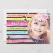 アート絵を描パーティー誕生日の招待状Chalkboard 招待状 (正面)