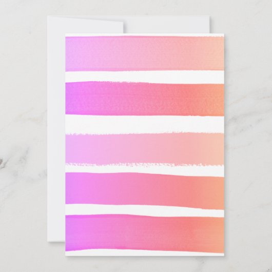 アート絵を描パーティー誕生日レインボーブラシストローク 招待状 (裏面)