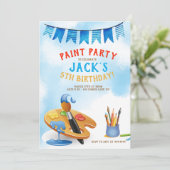 アート絵を描パーティー誕生日 招待状 (スタンド正面)