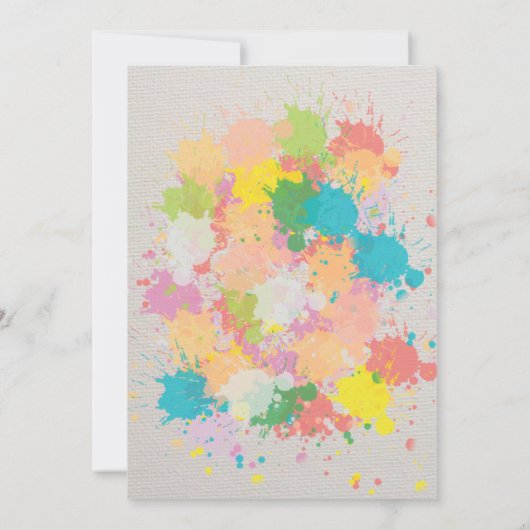 アート絵を描パーティー誕生日 招待状 (裏面)