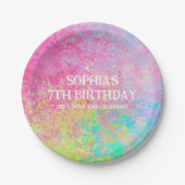 アート絵を描パーティー(ばちゃばちゃ)跳ねるレインボーキッズ ペーパープレート (正面)