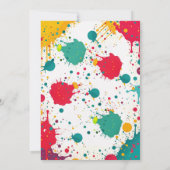 アート絵を描パーティー | カラフル子供の誕生日 招待状 (裏面)