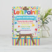 アート絵画とパーティの招待状 招待状 (スタンド正面)