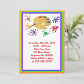 アート絵画のパーティー誕生日招待状 招待状 (スタンド正面)