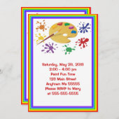 アート絵画のパーティー誕生日招待状 招待状 (正面/裏面)