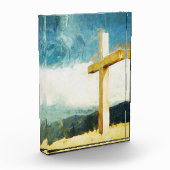 アート絵画の十字架で彼は復活祭を起こした フォトブロック (左)