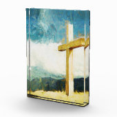 アート絵画の十字架で彼は復活祭を起こした フォトブロック (右)